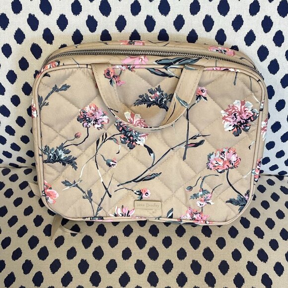 Vera Bradley Tan Floral Toiletries Bag - Picture 1 of 10